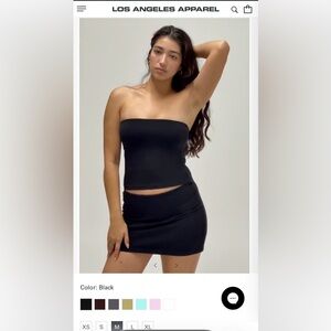 Los Angeles Apparel BLACK AND WHITE Strapless Tops